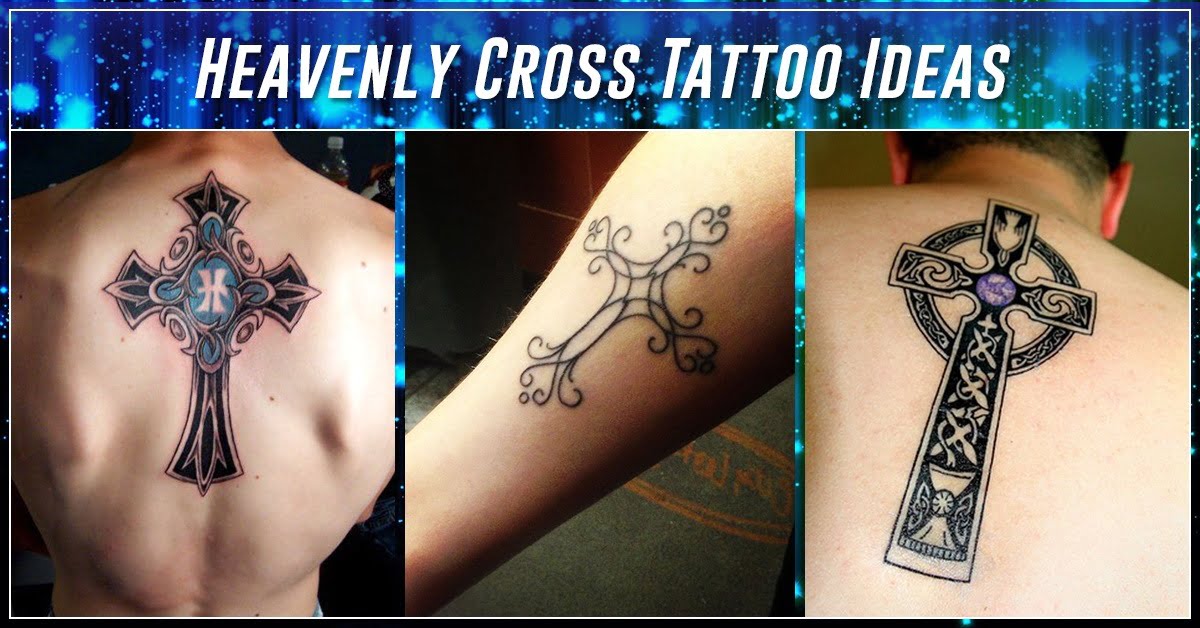 Cross with vines tattoo