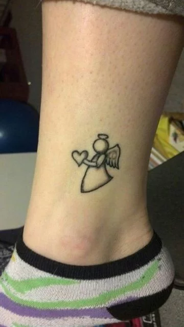 simple angel tattoos for women
