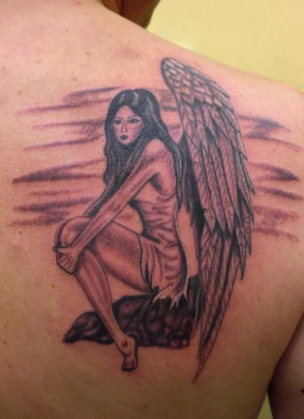 Share more than 65 kneeling angel tattoo super hot  thtantai2