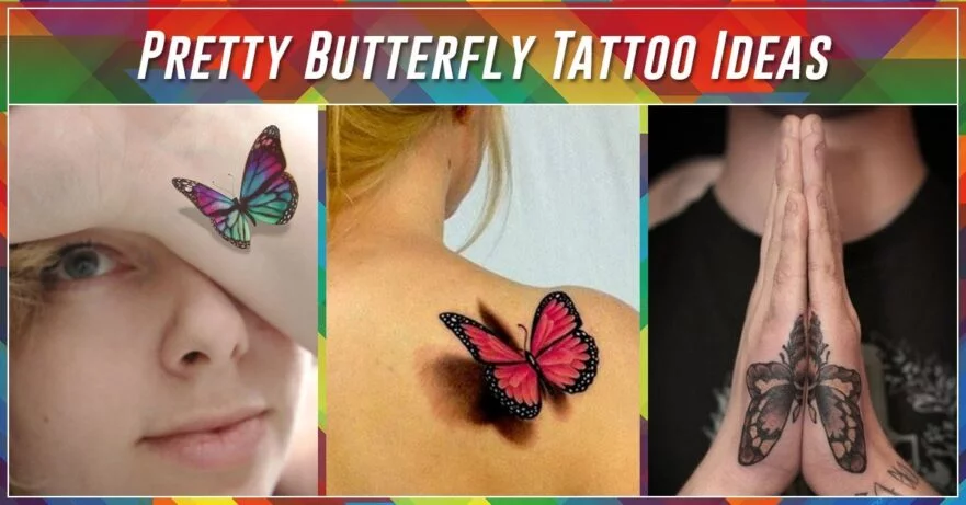 Gorgeous 3D Butterfly Tattoo Design Image Make On Womens Upper Back