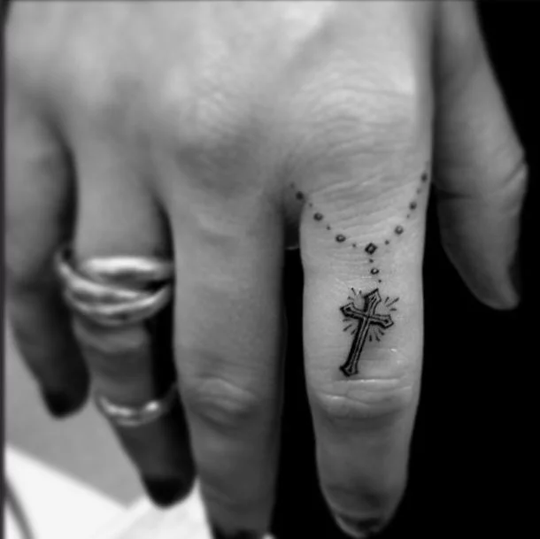 Awesome Cross Tattoo On Finger  Tattoo Designs Tattoo Pictures