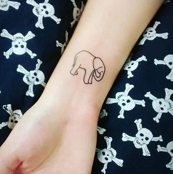 Tiny Elephant Tattoo  Etsy