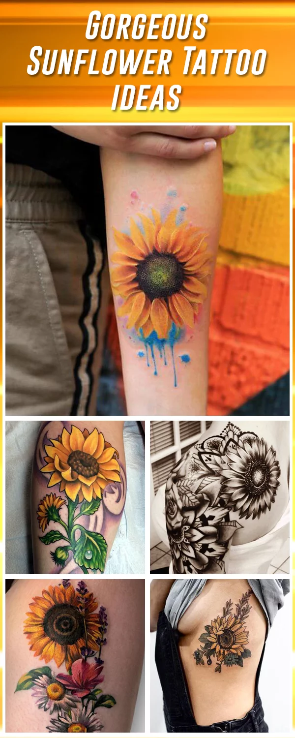 Aggregate more than 83 sunflower tattoo designs super hot  thtantai2