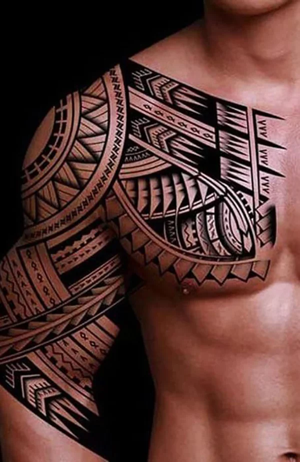 Tattoo of Aztec Shoulder Calendars