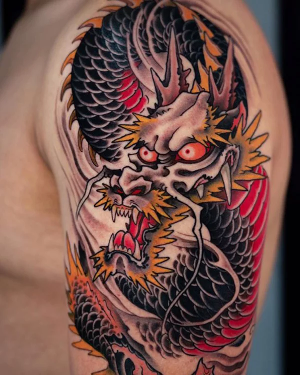 40 Dragon Shoulder Tattoo Designs For Men  Manly Ink Ideas