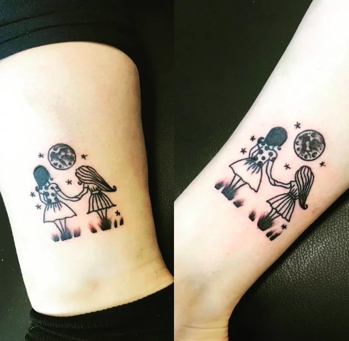 95 Superb Sister Tattoos  Matching Ideas Colors Symbols