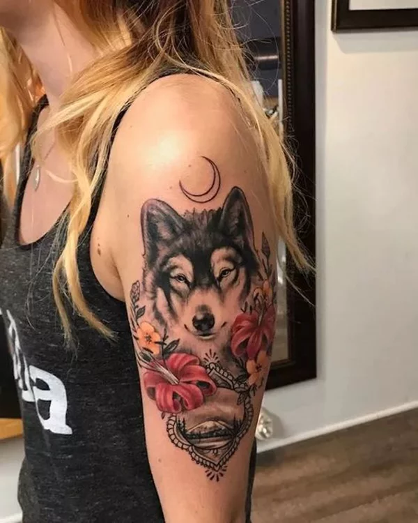 10 Best Wolf And Flowers Tattoo IdeasCollected By Daily Hind News  Daily  Hind News
