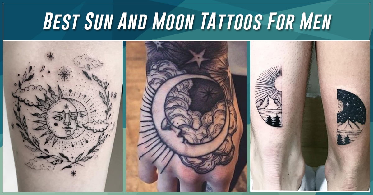 Sun and Moon Tattoo Design Men Women Waterproof Temporary Body Tattoo