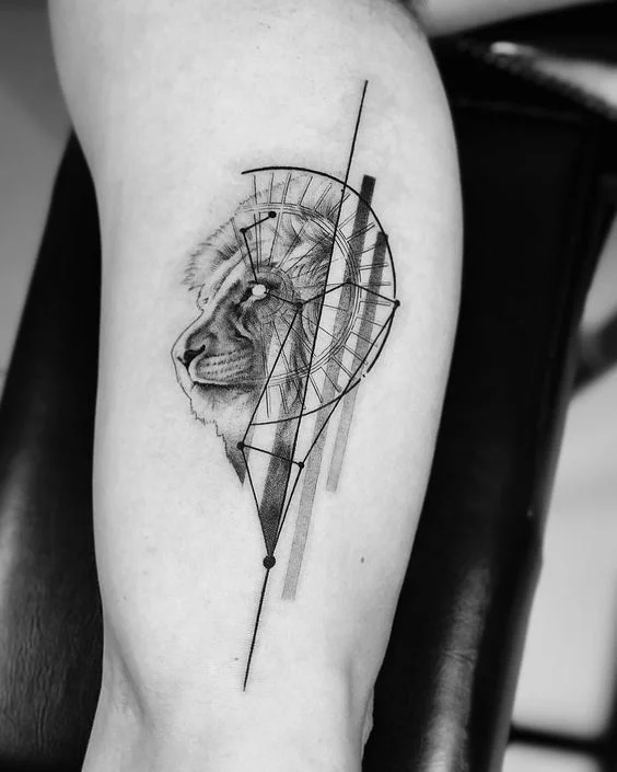 Lion Logo Tattoo  Lion tattoo design Simple arrow tattoo Lion tattoo