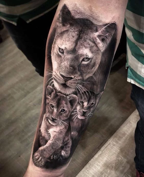 Lion With Cubs Tattoo  Best Tattoo Ideas Gallery