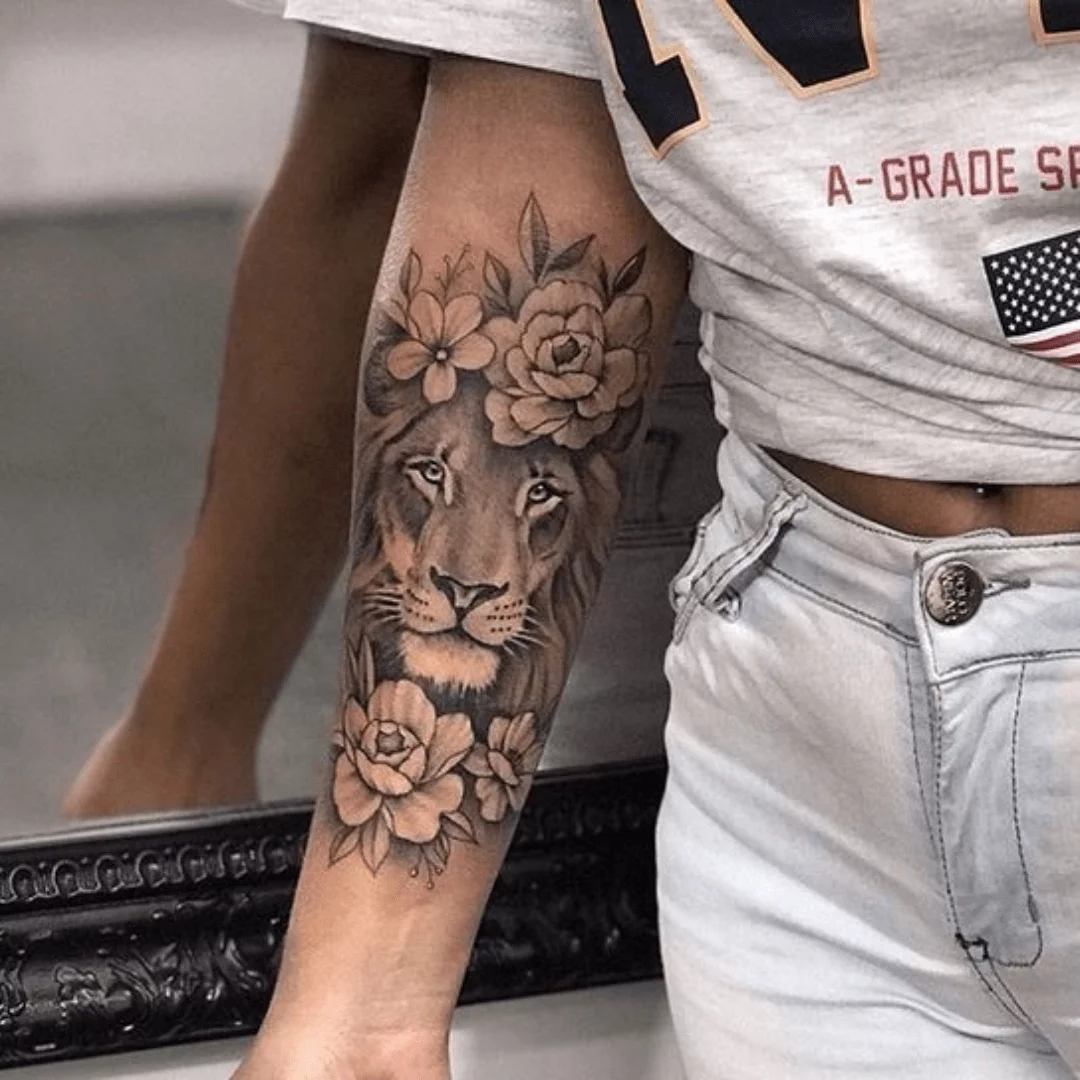 101 Best Lion With Flowers Tattoo Ideas That Will Blow Your Mind  Outsons