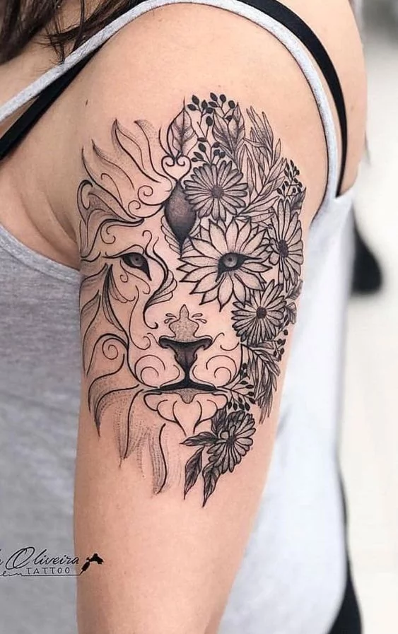 Floral Lioness by Stef aka Keki TattooNOW