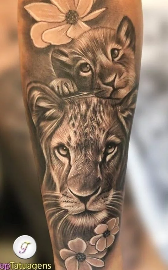 lioness and cub done by chadramsay  Illinois Tattoo Co  Facebook