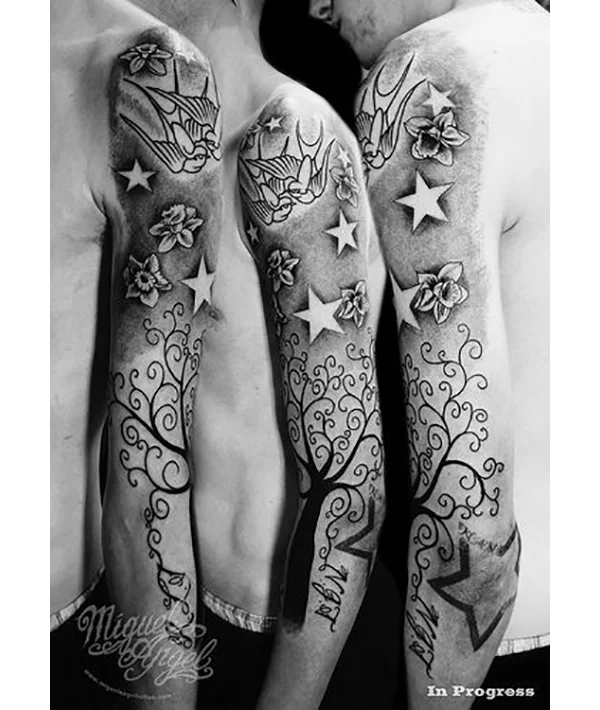 Star Sleeve Tattoo Designs Sleeve  फट शयर