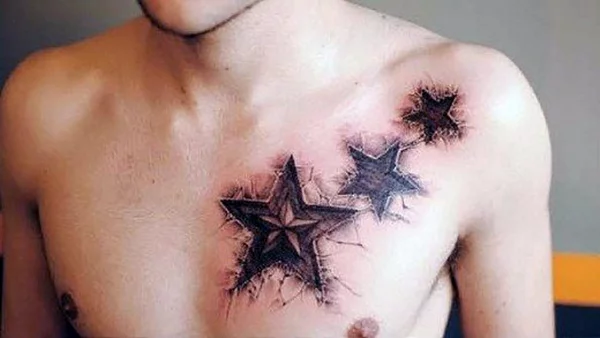 52 Gorgeous Stars Tattoos For Chest  Tattoo Designs  TattoosBagcom